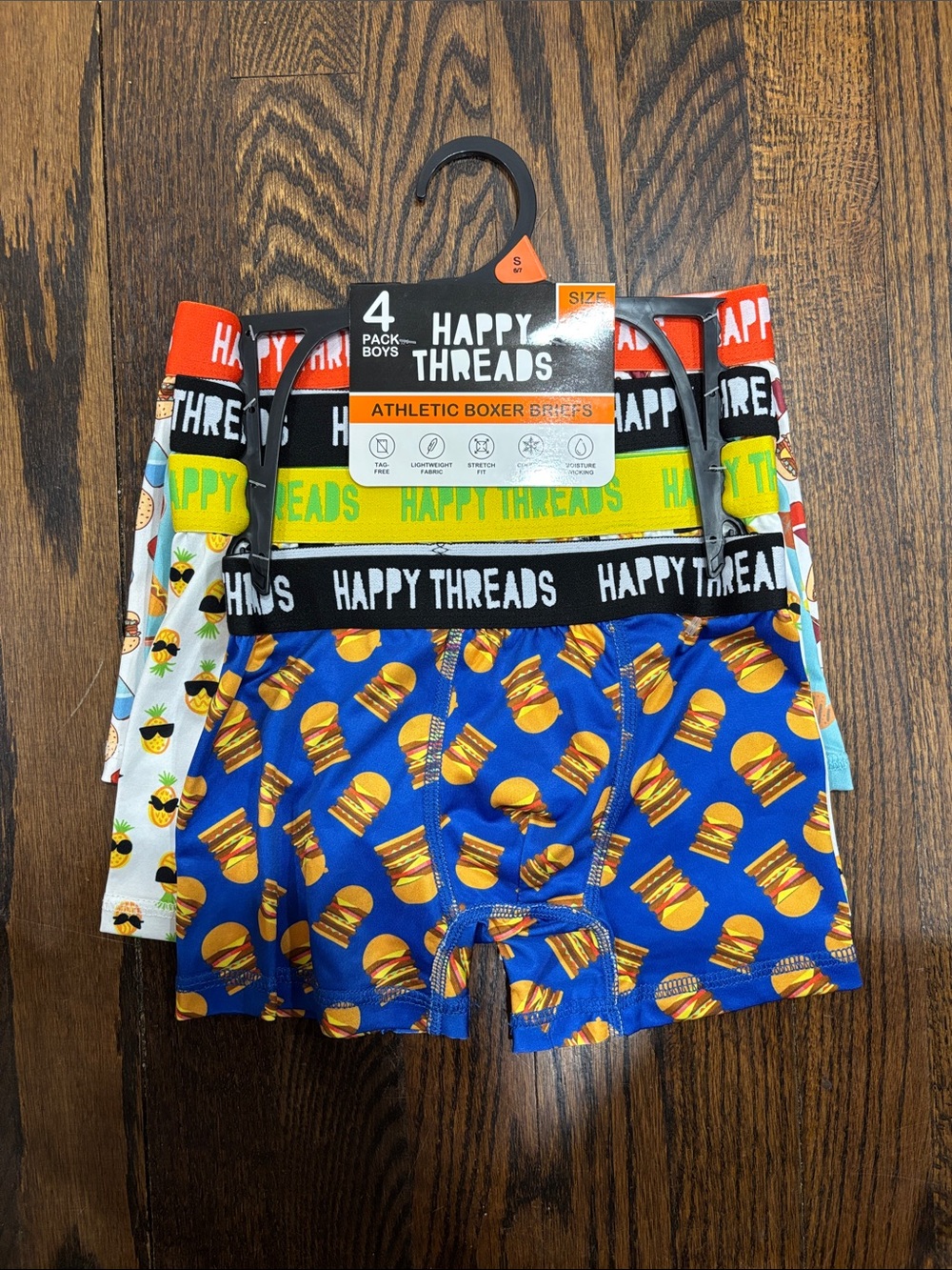 Happy threads athletic Boxer Briefs - 4 Pack size 6/7